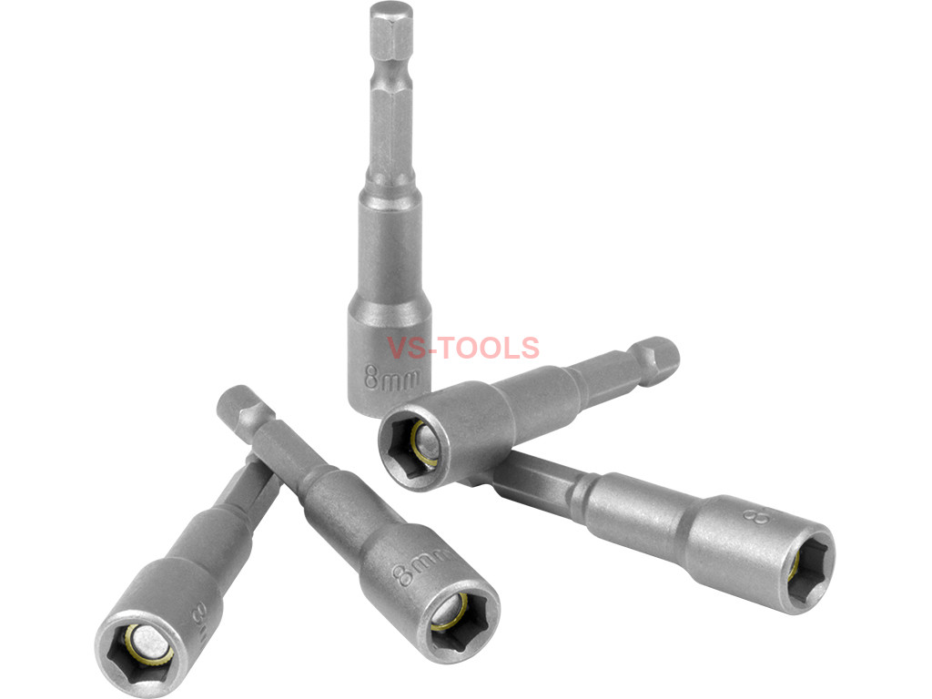 5pcs 1/4 Hex 8mm 65mm Professional Metric Socket